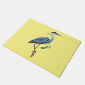 Great blue heron cartoon illustration deurmat (Schuin)