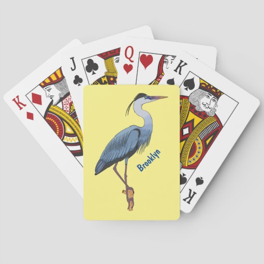 Great blue heron cartoon illustration pokerkaarten (Achterkant)