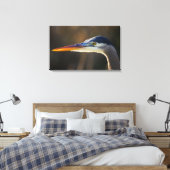 Great Blue Heron, close up portret Canvas Afdruk (Insitu (Slaapkamer))