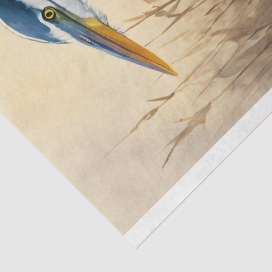 Great Blue Heron Decoupage Tissuepapier (Detail)