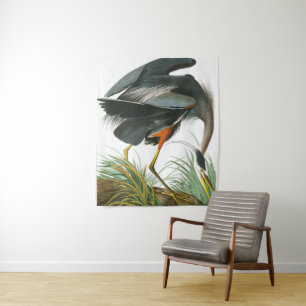 Great Blue Heron door John James Audubon Wandkleed