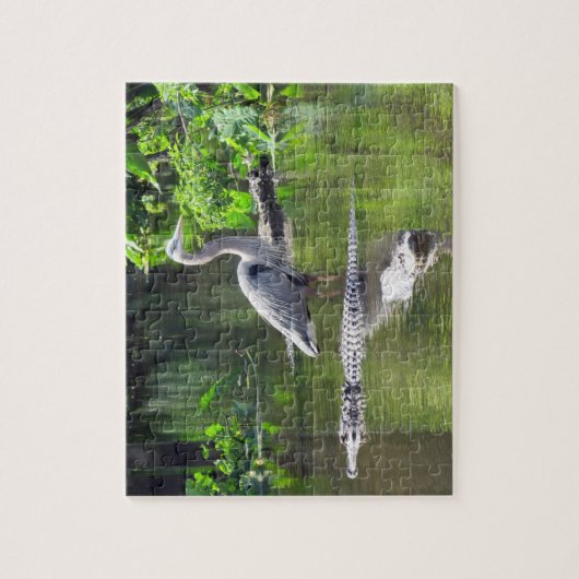 Great Blue Heron en Alligators Puzzle Legpuzzel (Verticaal)