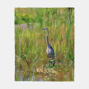 Great Blue Heron Fleece Blanket Deken