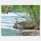 Great Blue Heron Fleece Deken (Voorkant (Horizontaal))