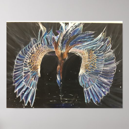 Great Blue Heron Gevist Poster (Voorkant)