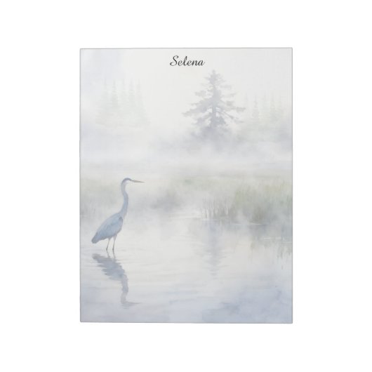 Great Blue Heron in a Salt Marsh Notepad Notitieblok (Gedraaid)