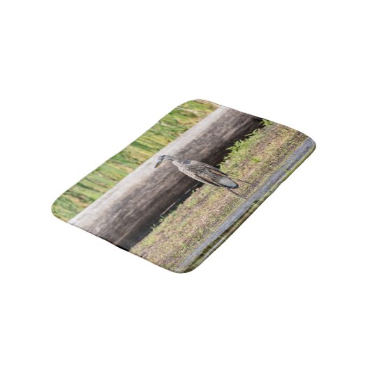 Great Blue Heron in Lake ChamPlain Badmat (Gekanteld)