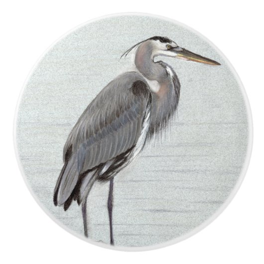 Great Blue Heron Keramische Knop (Voorkant)
