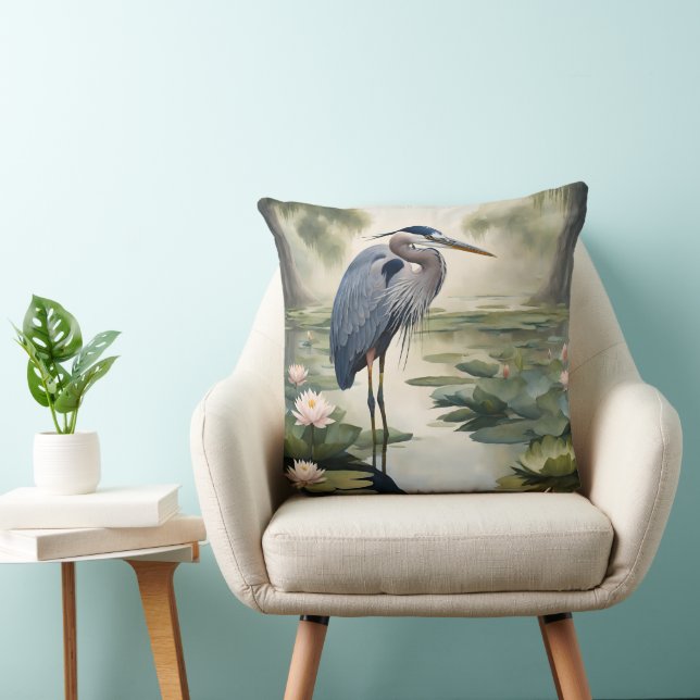 Great Blue Heron Kussen (Stoel)