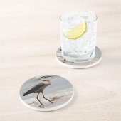 Great Blue Heron op het strand Zandsteen Onderzetter (Zijkant)