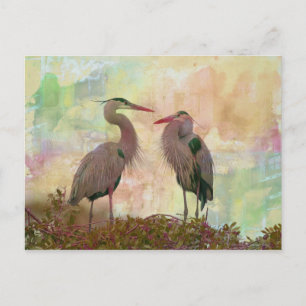 Great Blue Heron Pair Digital Art Briefkaart