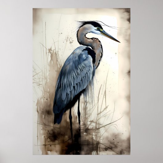 Great Blue Heron Poster (Voorkant)
