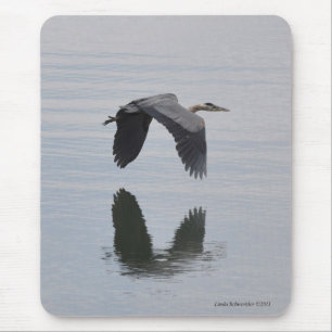 Great Blue Heron Reflection Muismat