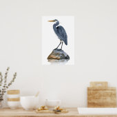 Great Blue Heron Rock Poster (Keuken)