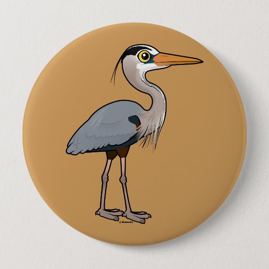 Great Blue Heron Ronde Button 4,0 Cm (Voorkant)