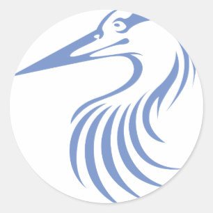 Great Blue Heron Ronde Sticker