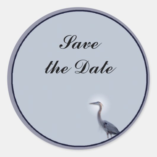 Great Blue Heron Ronde Sticker (Voorkant)