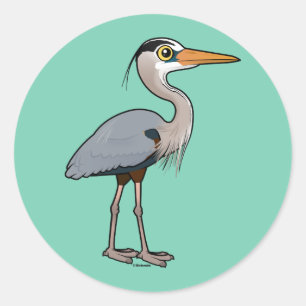 Great Blue Heron Ronde Sticker
