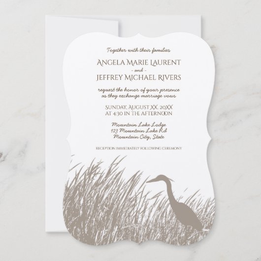 Great Blue Heron silhouette rustige bruiloft Kaart (Voorkant)