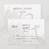 Great Blue Heron silhouette rustige bruiloft RSVP Kaartje (Voorkant / Achterkant)