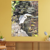 Great Blue Heron Stretched Canvas Print (Insitu (Woonkamer))