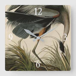 Great Blue Heron uit Audubon's Birds of America Vierkante Klok