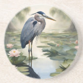 Great Blue Heron Zandsteen Onderzetter (Voorkant)