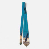 Great Blue Herons vliegen Stropdas (Achterkant)