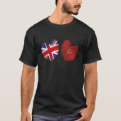 Great Britain Turkey Heart UK Flag Turkish Flag Gr T-shirt (Voorkant)