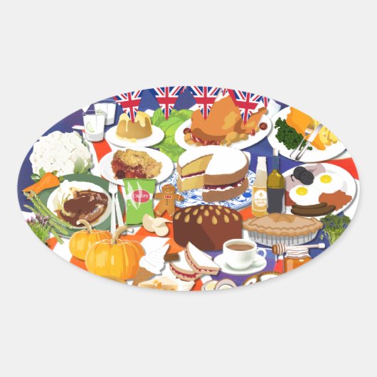Great British Food Ovale Sticker (Voorkant)