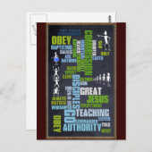 Great Commission Mathew 28 Chalkboard Briefkaart (Voorkant / Achterkant)