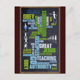 Great Commission Mathew 28 Chalkboard Briefkaart