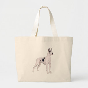 Great Dane (A) - Harlequin staand Grote Tote Bag
