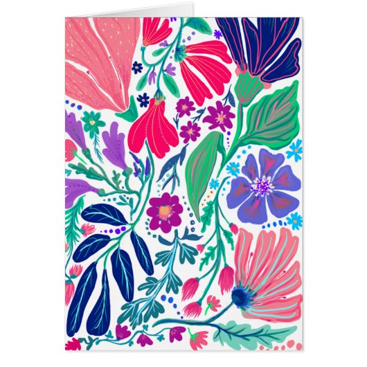 Great Dane abstracte bloem uitnodiging (Voorkant)