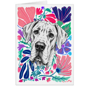 Great Dane abstracte bloemenuitnodiging