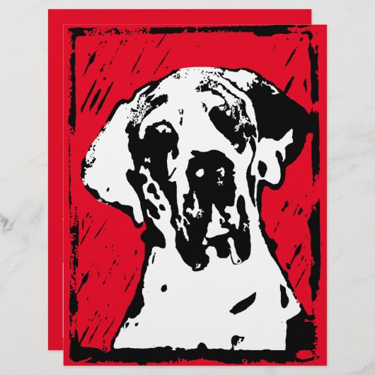 Great Dane annonçant les cartes (Devant / Derrière)