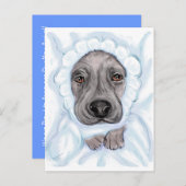 Great Dane Baby Black Boy Faire-part (Devant / Derrière)