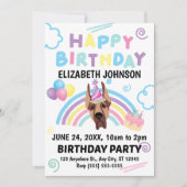 Great Dane Birthday Invitation (Devant)