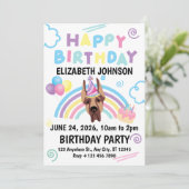 Great Dane Birthday Invitation in White (Debout devant)