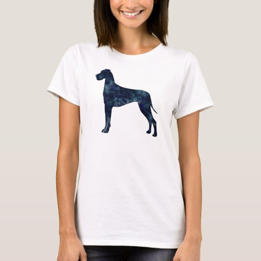 Great Dane Black Waterverf Silhouette T-shirt (Voorkant)