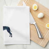 Great Dane Black Waterverf Silhouette Theedoek (Quarter Fold)