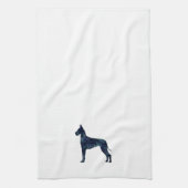 Great Dane Black Waterverf Silhouette Theedoek (Verticaal)