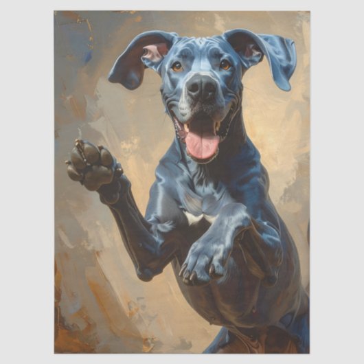Great Dane blauw Tissuepapier (Voorkant)