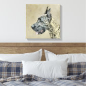 Great Dane (Brindle) schilderen - Oorspronkelijke  Canvas Afdruk (Insitu (Slaapkamer))