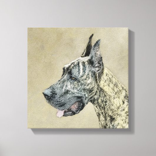 Great Dane (Brindle) schilderen - Oorspronkelijke  Canvas Afdruk (Voorkant)