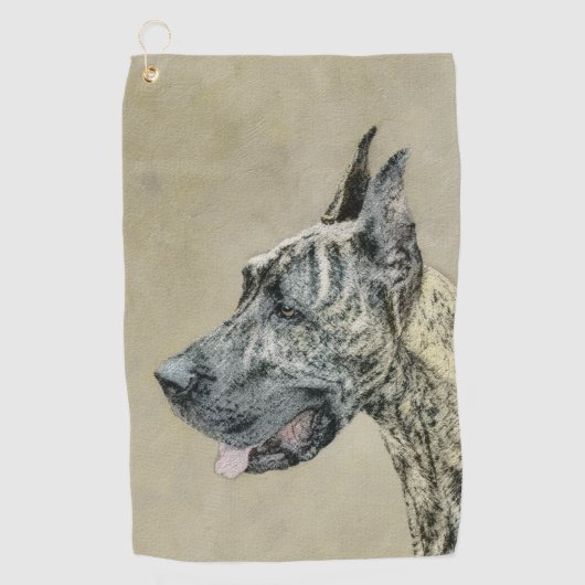 Great Dane (Brindle) schilderen - Oorspronkelijke Golfhanddoek (Voorkant)