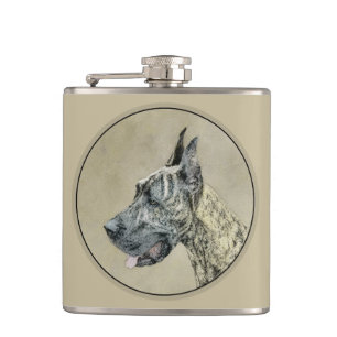 Great Dane (Brindle) schilderen - Oorspronkelijke Heupfles