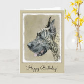 Great Dane (Brindle) schilderen - Oorspronkelijke Kaart (Gele Bloem)