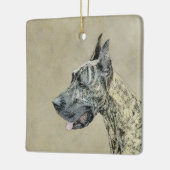 Great Dane (Brindle) schilderen - Oorspronkelijke Keramisch Ornament (Links)