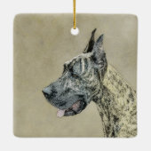 Great Dane (Brindle) schilderen - Oorspronkelijke Keramisch Ornament (Achterkant)